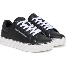 Versace Kadın Fondo Court 88 Dis. 23 Yazı Logolu Şeritli Sneaker - Siyah
