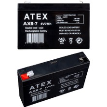 Atex Ax6-7 6 Volt 7 Amper Akü (150 x 50 x 94 Mm)
