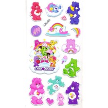 Limmy Sticker Kabartmalı Stiker Çıkartma Etiket (LRQ001)-18X9 Cm- Renkli Sevimli Ayılar