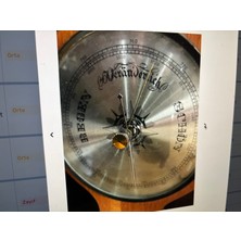 TT Alman Regen Schön Marka Ahşap Kaidesinde Derece ve Barometre 45 cm Yüksekliğinde