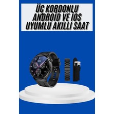 Alvo Store Amoled Ekran Akıllı Saat Üç Kordonlu Ios Android Uyumlu