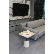 Decoramis Venedik Yan Sehpa Traverten Mdf - Yan Sehpa