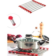 MCM Group Katlanabilir Silikon Metal Tencere Tava Altlığı Metal Nihale