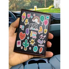 Nurdic Desenli Ruhsat Kabı Logolu Oto Kılıfı Deri Dikişli Araç Ruhsat Koruyucu Funday