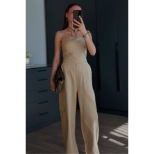 Mya Kadın Kargo Cepli Vücuda Oturan Straplez Tulum