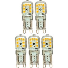 Avarson (5 adet) OSAKA 3W Sarı Işık (3000K) Dim Edilebilir G9 Duylu LED Kapsül Ampul