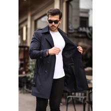 papucumun dünyası Uzun Beli Kemerli Apoletli  Trençkot & Pardesü