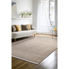 Saraz Halı Yalın Microfiber Bukle Dokuma Halı Antre Hol Kesme Halı Yolluk 5771 Bej