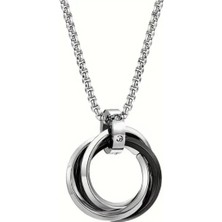 Hg.Aksesuar Erkek Üç Halka Kilitli Çelik Kolye