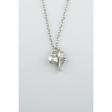 IDR Futbol - Krampon - Top Gümüş Kaplama Düz Zincir Kolye