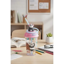 Miniso We Bare Bears Lisanslı Döndürülen Pipetli Plastik Bardak