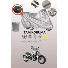 Dokaca Gri Arka Çanta Uyumlu Harley-Davidson Dyna Fat Bob Fxdf Uyumlu Motor Brandası, Koruyucu Örtü