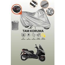 Dokaca Gri Arka Çanta Uyumlu Piaggio Mp3 300 Uyumlu Motor Brandası, Koruyucu Örtü