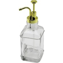 Marsilyan Kare Cam Şişe - Şeffaf Sıvı Sabunluk 500ML Pompa - Musluk Ayrık Model Başlı (K95)