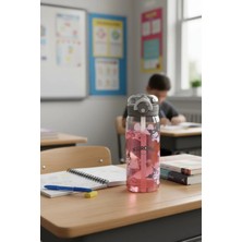 Miniso Sanrio Lisanslı Askılı Plastik Şişe (450ML)(KUROMI)