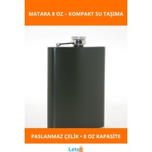 Letsii Paslanmaz Çelik Şık Tekli 8 Oz Matara Su Şişesi