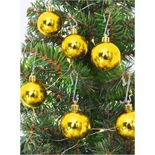 Patladı Gitti Yılbaşı Ağaç Süsü Gold Renkli Top Noel Süs 3 cm 12 Adet