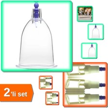 Hereveoyuncak Hacamat Pompası 2 Parmak + 10'lu 3 Numara Hacamat Kuppası | 2li Set Kolay Vakum Masajı ZF7K1Q