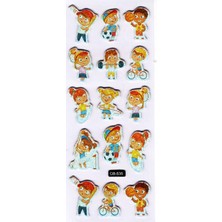 Limmy Sticker Kabartmalı Sticker Defter Planlayıcı Etiket (CB535) 16X7 Cm- Sporcu Çocuklar