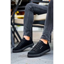 Moda Juan Kb-X7  Kuback Siyah Süet Yüksek Siyah Taban Bağcıklı Günlük Erkek Ayakkabı