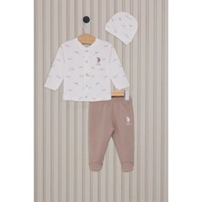 Budi Home U.s.polo Erkek Bebek Patikli 3'lü Takım USB2018 Krem