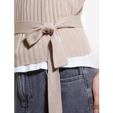 Sisley Pamuk ve Modal Karışımlı Iki Parça Görünümlü T-Shirt Kadın Mavi T-Shirt - 324A3UNZL105V