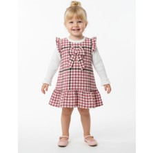 Gigi Giyim Kolları Fırfır Detaylı Fiyonklu Kız Çocuk Elbise