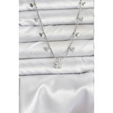 Çarşı Point Pirinç Gold Renk Zirkon Taşlı Çiçek Model Kadın Kolye