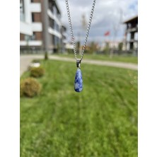 Taşmeran Sodalit Damla Doğal Taş Kolye TKY0368