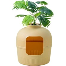 Milo Dekoratif Kedi Tuvaleti & Evi Yeni Tasarım Kahverengi