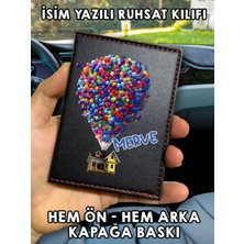 Nurdic Tatil Evi Ön Arka Baskılı Oto Araç Ruhsat Kabı Kartlık Deri Isim Yazılı Kişiye Özel Cüzdan