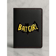 Nurdic Ruhsat Koruyucu Baskılı Kart Bölmeli Siyah Vinlex Deri Ruhsat Kabı Kılıfı Batgirl