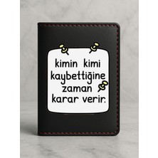 Nurdic Ruhsat Koruyucu Baskılı Kart Bölmeli Siyah Vinlex Deri Ruhsat Kabı Kılıfı Zaman Karar Verir