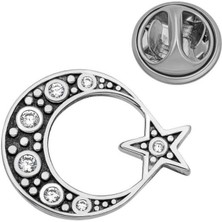 Gumush Hk Gümüş Rozet Ay Yıldız |Gümüş Takı Hediyelik Ürünler