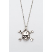 IDR Lucky 13 Kuru Kafa Gümüş Kaplama Düz Zincir Kolye