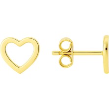 Ily Jewelry Minik Kalp Çerçeve Küpe