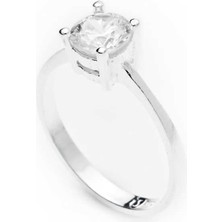 Gumush Gümüş Tek Taş Bayan Yüzük