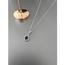 Zarif Safir Gümüş Kolye-Şıklığın Simgesi-Zirkon Taşlı