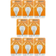 Avarson (8 adet) Osaka 7W (50W) Beyaz IŞIK E14 DUYLU (Ince Duy) LED Mini Ampul