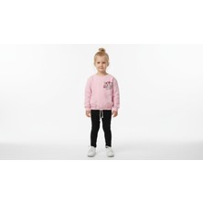 Gigi Giyim Sırtı Çiçek Baskılı Kız Çocuk Sweatshirt