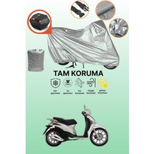 Dokaca Gri Arka Çanta Uyumlu Piaggio Liberty 200 Uyumlu Motor Brandası, Koruyucu Örtü
