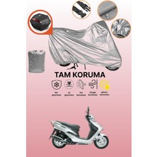 Dokaca Gri Arka Çanta Uyumlu Sym Vs 150 Uyumlu Motor Brandası, Koruyucu Örtü