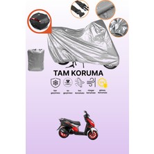 Dokaca Gri Arka Çanta Uyumlu Apachi Beauty 125 Uyumlu Motor Brandası, Koruyucu Örtü