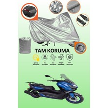 Dokaca Gri Kilit ve Arka Çanta Uyumlu Arora Max Pro Uyumlu Motosiklet Brandası, Koruma Örtüsü