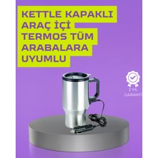 Erbar Çelik Gövdeli Araç Içi Isıtıcı Termos Bardak 450 ml Kapasiteli - M412R088-K87412