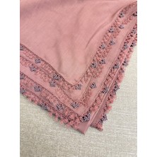 Htm Yapı Anne Eli Ile Işlenmiş Tığ Oyalı Yazma Örtü Yerli Üretim 100X100CM