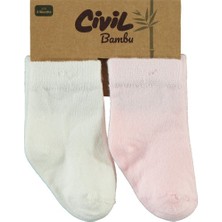Civil Baby Bebek 2'li Çorap Set 6-18 Ay Ekru-Pembe