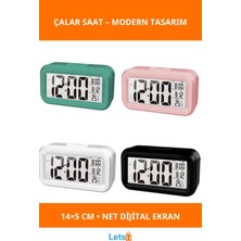 Letsii Şık Tasarım Dijital Masa Üstü Çalar Saat 14X5 cm