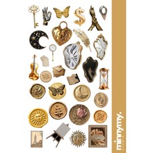 Minnymy Gold Collection Sticker, Çıkartma, Ajanda, Günlük, Planlayıcı, Bullet Journal ,scrapbook