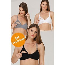 Parlingerie Emzirme Sütyeni 3'lü Paket Yumuşak Dokulu Rahat Kullanım İçin Tasarlandı
